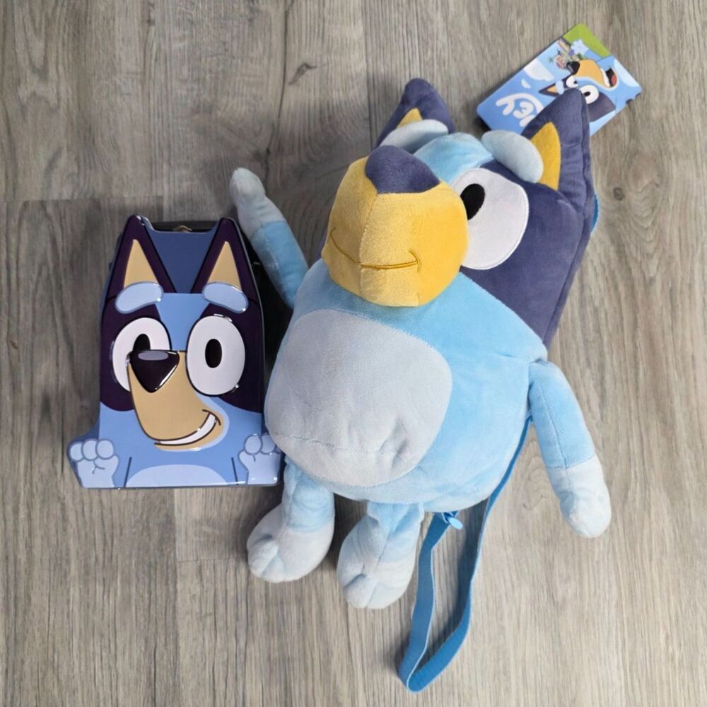 Adventure Awaits! Bluey "On the Go" Plush Backpack & Metal Lunch Box Bundle!